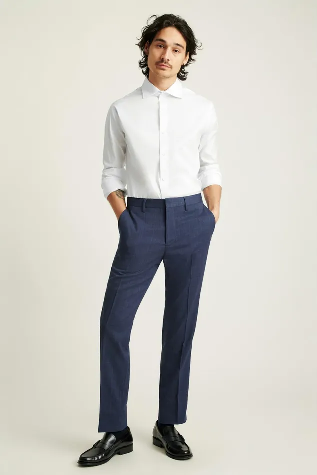 Men Jetsetter Italian Wool Dress Pant Navy Glen Plaid Bonobos Dress Pants