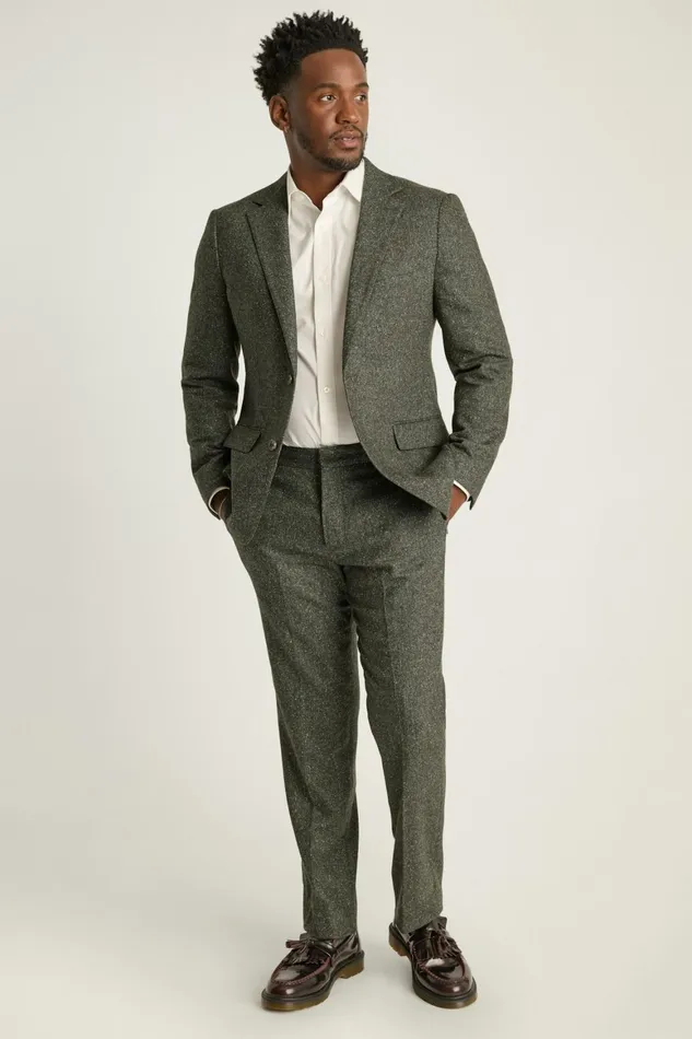 Men Jetsetter Italian Wool Dress Pant Olive Donegal Bonobos Dress Pants