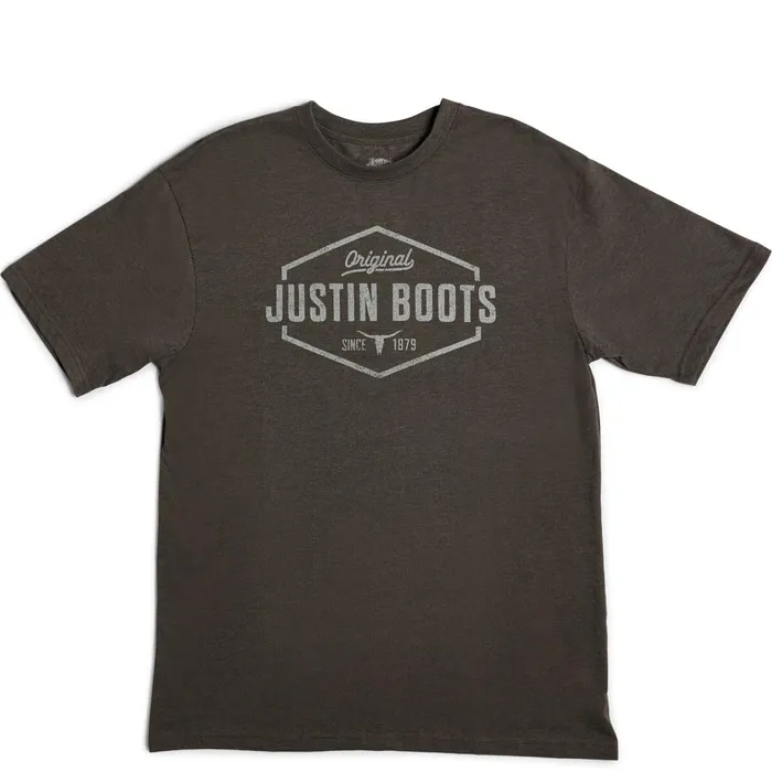 MEN Justin Hexagon Outline Tee Grey Justin Boots TShirts and Polos