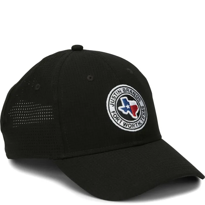 MEN Justin Texas Logo Cap Black Justin Boots Hats and Caps