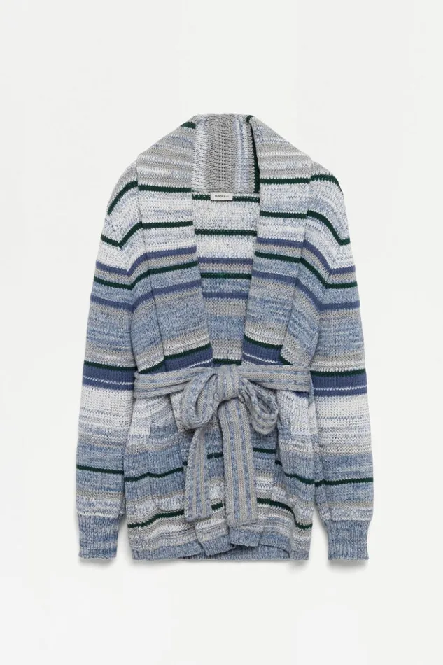Men Keenan Cardigan Blue Space Dye Jonathan Simkhai Knitwear