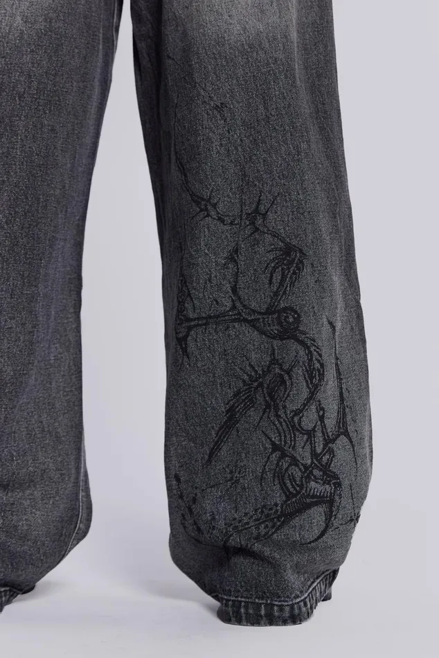 Men Lazy Willy Denim Black Jaded London Colossus Jeans