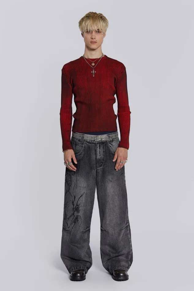 Men Lazy Willy Denim Black Jaded London Colossus Jeans