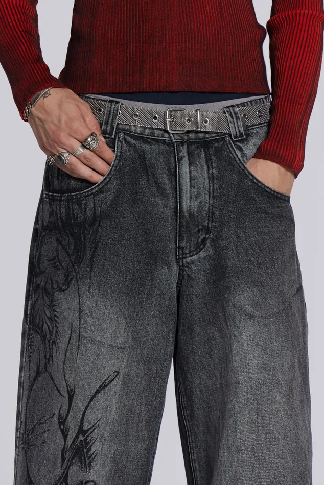 Men Lazy Willy Denim Black Jaded London Colossus Jeans