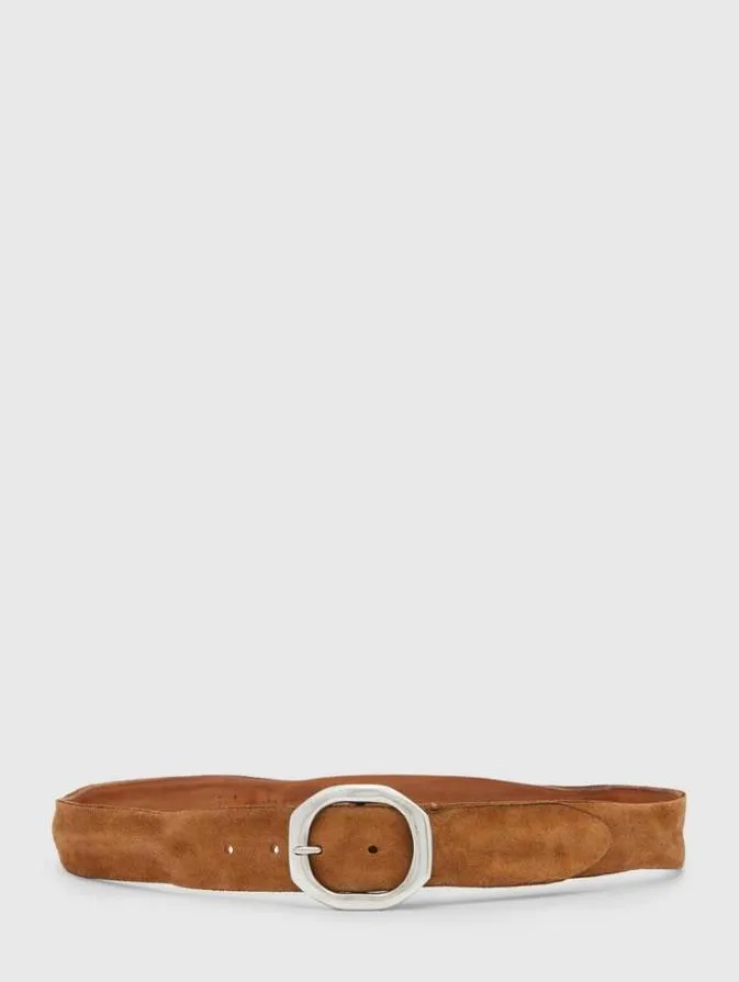 Men Leather Belts John Varvatos NOVA SUEDE BELT Ginger