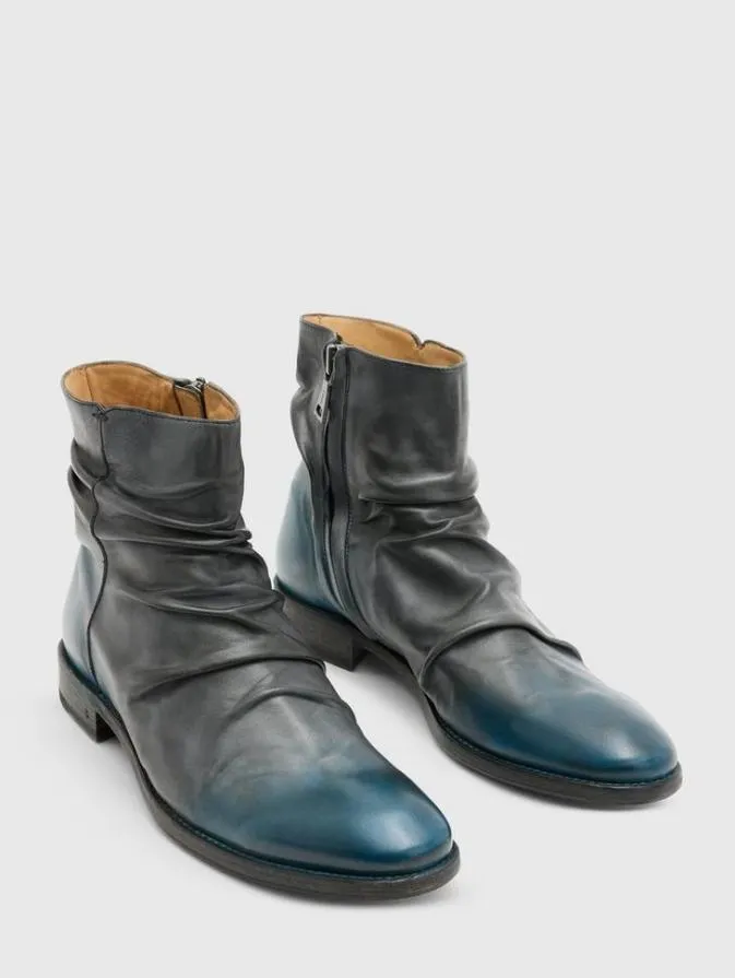 Men Leather Boots John Varvatos MORRISON SHARPEI BOOT Dk Bluwht