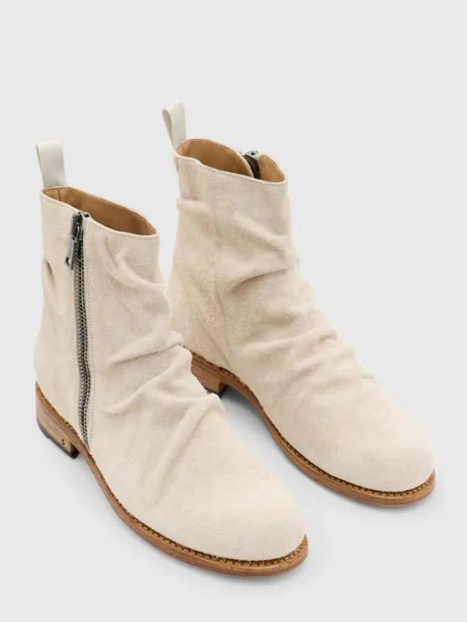 Men Leather Boots John Varvatos MOTO ZIP BOOT China White