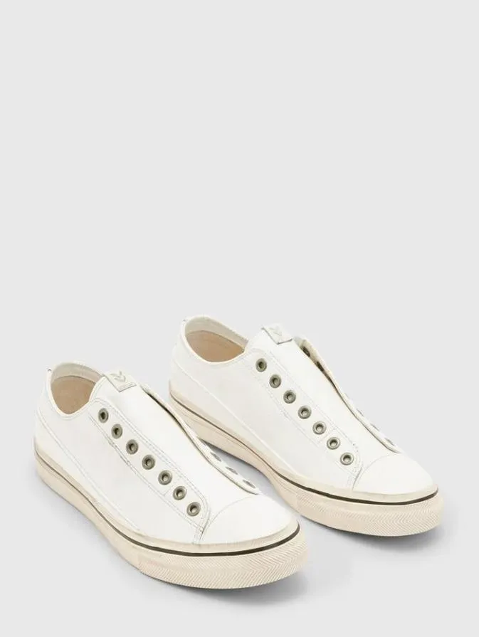 Men Leather Sneakers John Varvatos VULC LACELESS LOW TOP White