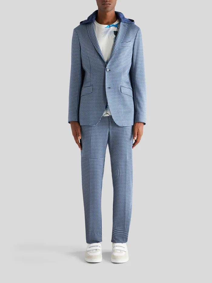 Men Micro Geometric Pattern Trousers Etro Trousers