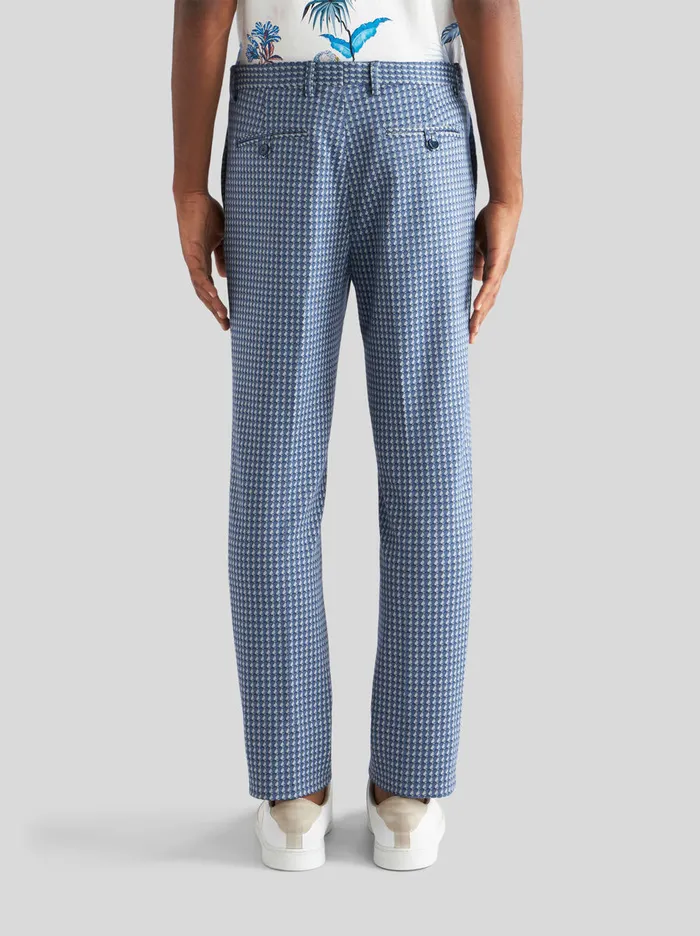 Men Micro Geometric Pattern Trousers Etro Trousers