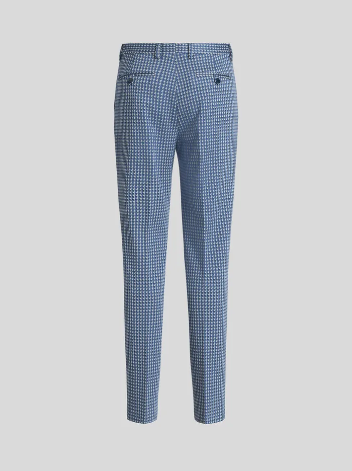Men Micro Geometric Pattern Trousers Etro Trousers
