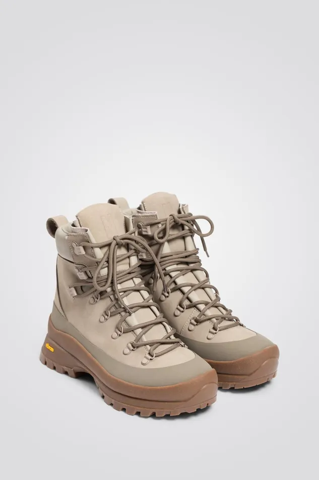 Men Norse Projects Footwear Leather Hiking Boot Khaki