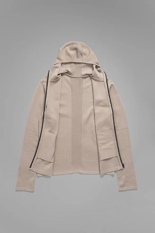 Men Norse Projects Knitwear Aero Hooded Tech Jacket Utility Khaki