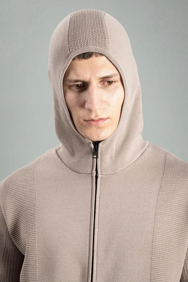 Men Norse Projects Knitwear Aero Hooded Tech Jacket Utility Khaki