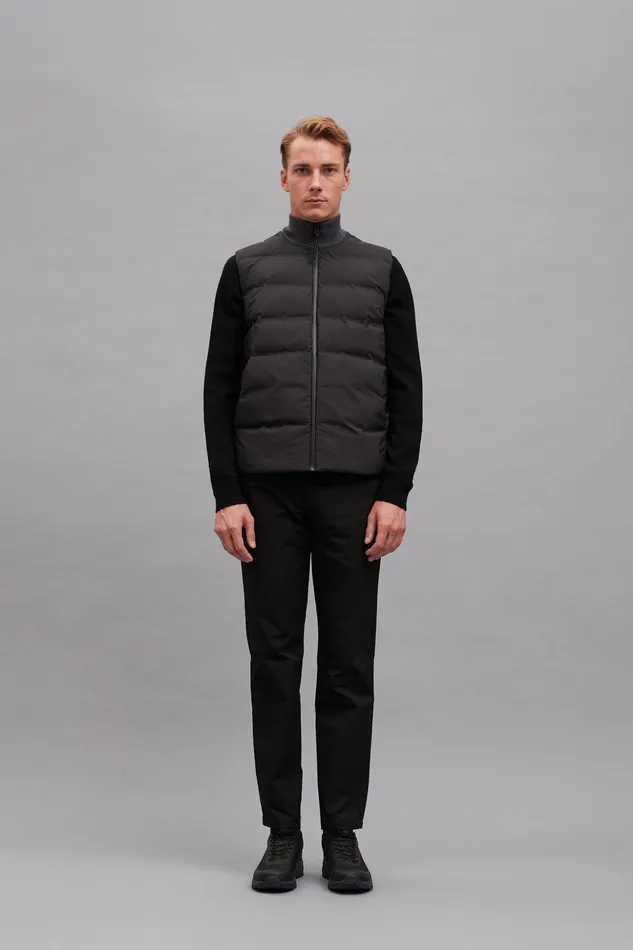 Men Norse Projects Outerwear Pertex Shield Hybrid Knit Gilet Black