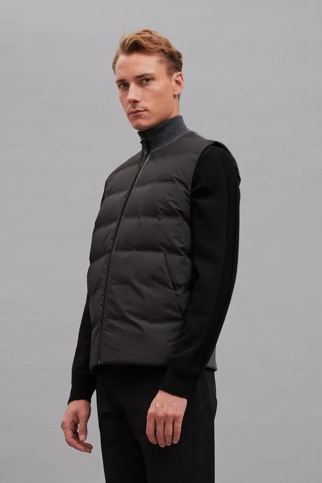 Men Norse Projects Outerwear Pertex Shield Hybrid Knit Gilet Black