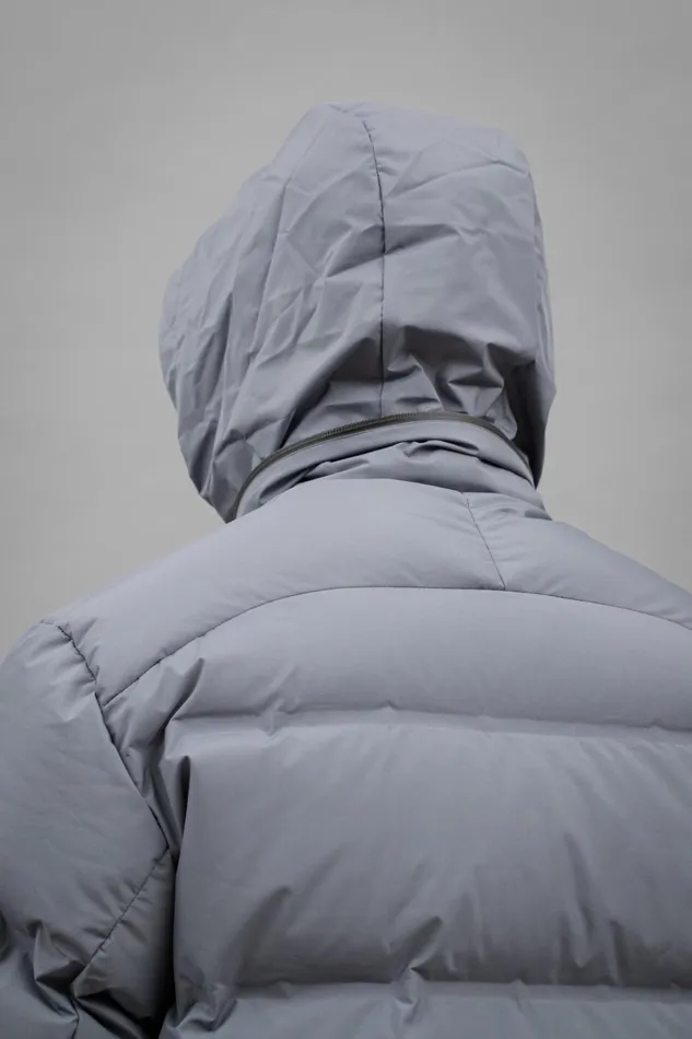 Men Norse Projects Outerwear Stand Collar Short Down Jacket Pertex Shield Dark Ice Blue