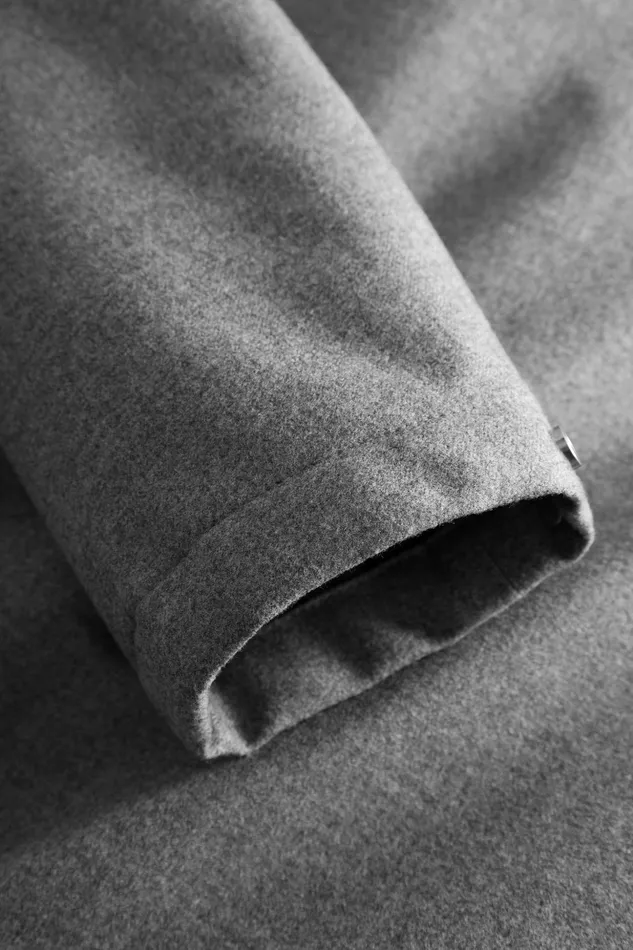 Men Norse Projects Outerwear Technical Jacket Loro Piana Clima System Wool Light Grey Melange