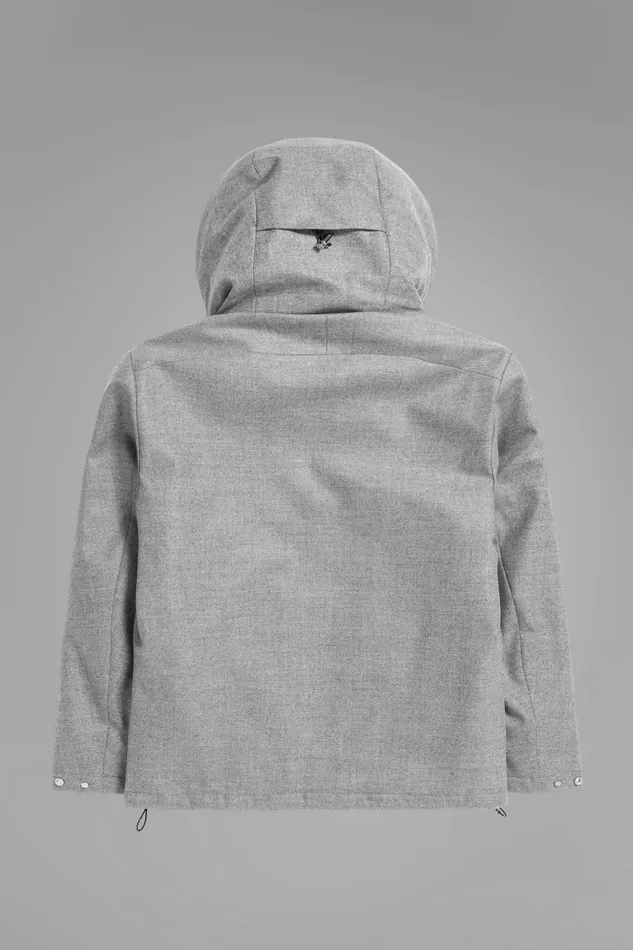Men Norse Projects Outerwear Technical Jacket Loro Piana Clima System Wool Light Grey Melange