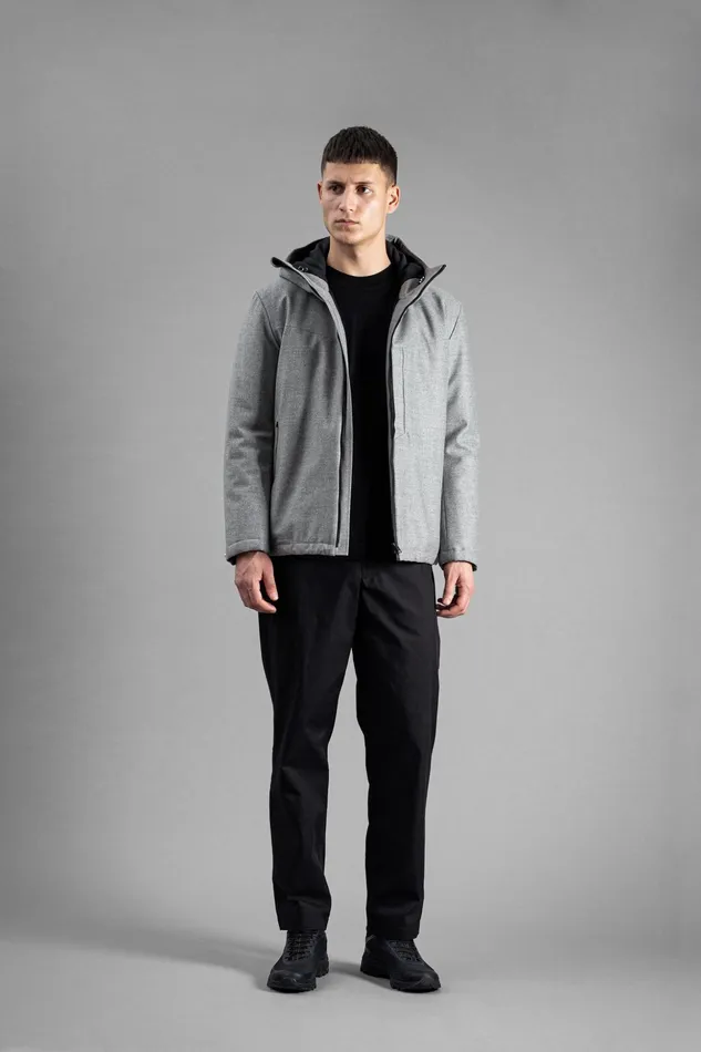 Men Norse Projects Outerwear Technical Jacket Loro Piana Clima System Wool Light Grey Melange