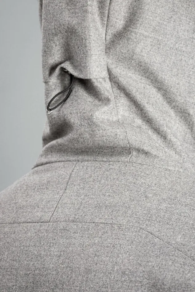 Men Norse Projects Outerwear Technical Jacket Loro Piana Clima System Wool Light Grey Melange