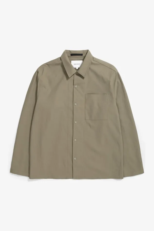 Men Norse Projects Shirting Carsten Solotex Twill Shirt LS Sediment Green
