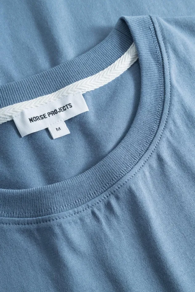 Men Norse Projects TShirts Niels Standard Tshirt Fog Blue