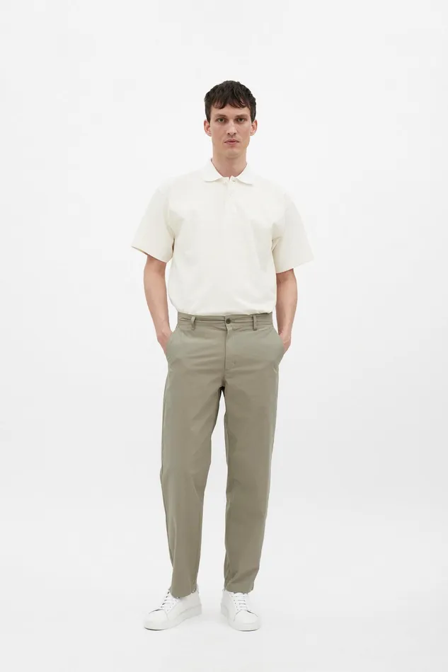 Men Norse Projects Trousers Andersen Regular Typewriter Flat Front Trouser Clay