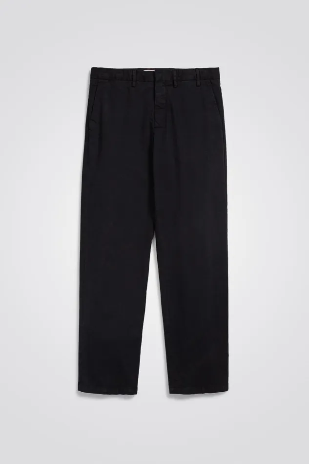 Men Norse Projects Trousers Aros Regular Italian Brushed Twill Chino Black