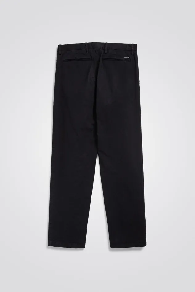 Men Norse Projects Trousers Aros Regular Italian Brushed Twill Chino Black