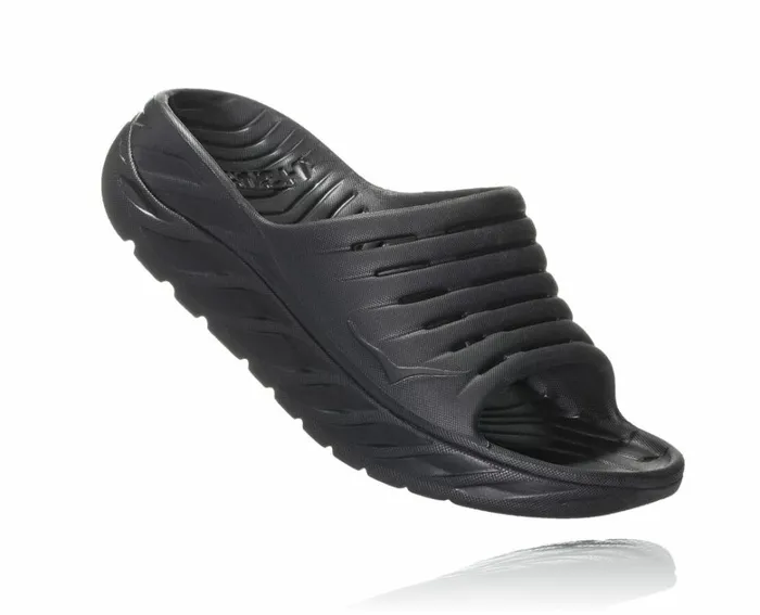 Men ORA Recovery Slide Black Black HOKA ONE ONE Recovery Sandals