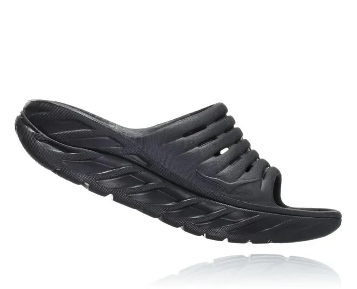 Men ORA Recovery Slide Black Black HOKA ONE ONE Recovery Sandals