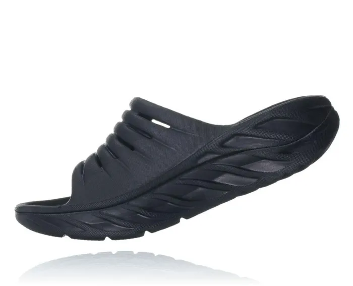 Men ORA Recovery Slide Black Black HOKA ONE ONE Recovery Sandals