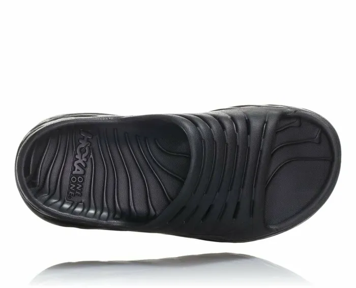 Men ORA Recovery Slide Black Black HOKA ONE ONE Recovery Sandals