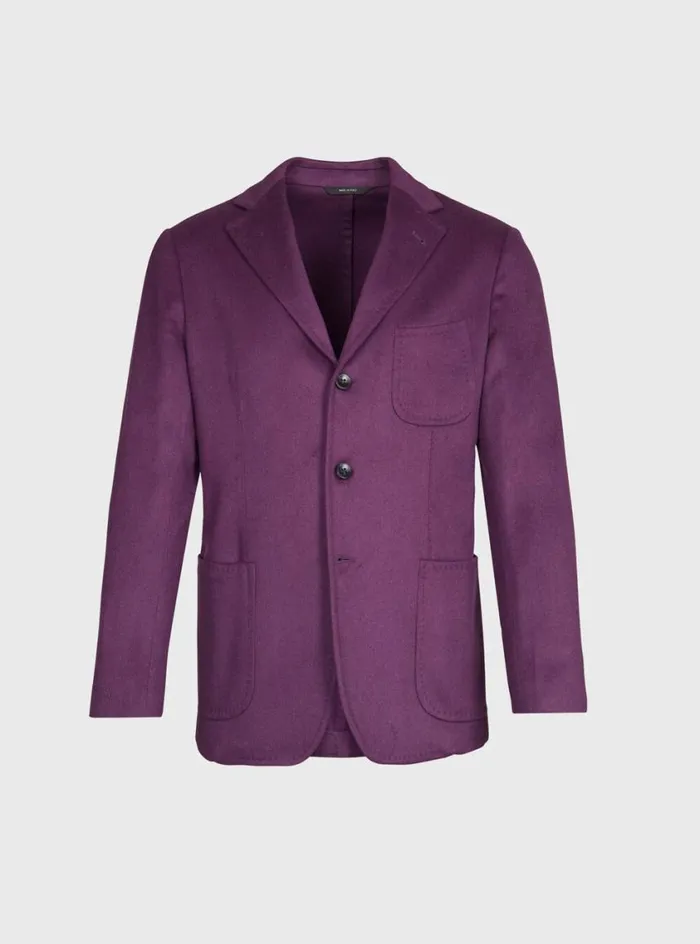Men Paul Stuart Blazers and Jackets Cashmere Soft Constructed Jacket Purple