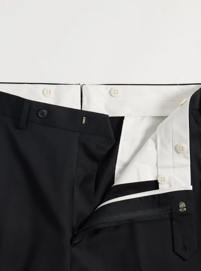 Men Paul Stuart Dress Pants All Year Wool Dress Trouser Black