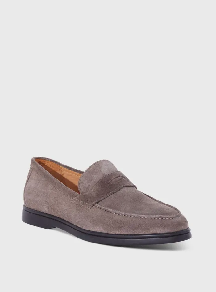 Men Paul Stuart Loafers Hugo Suede Penny Loafer Cognac