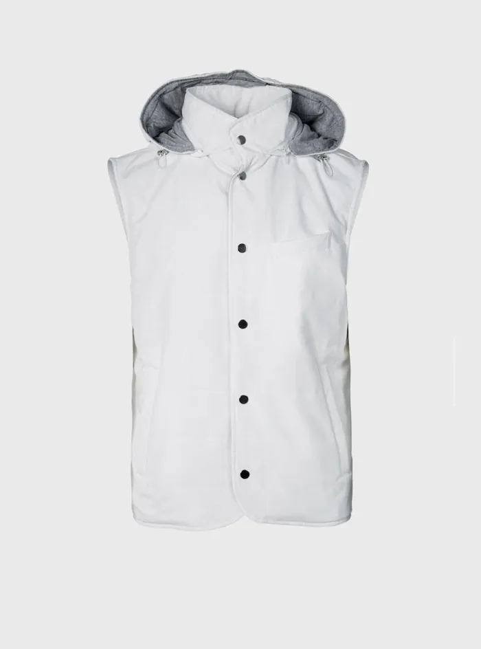 Men Paul Stuart Outerwear Belsetta Vest With Removable Hood White