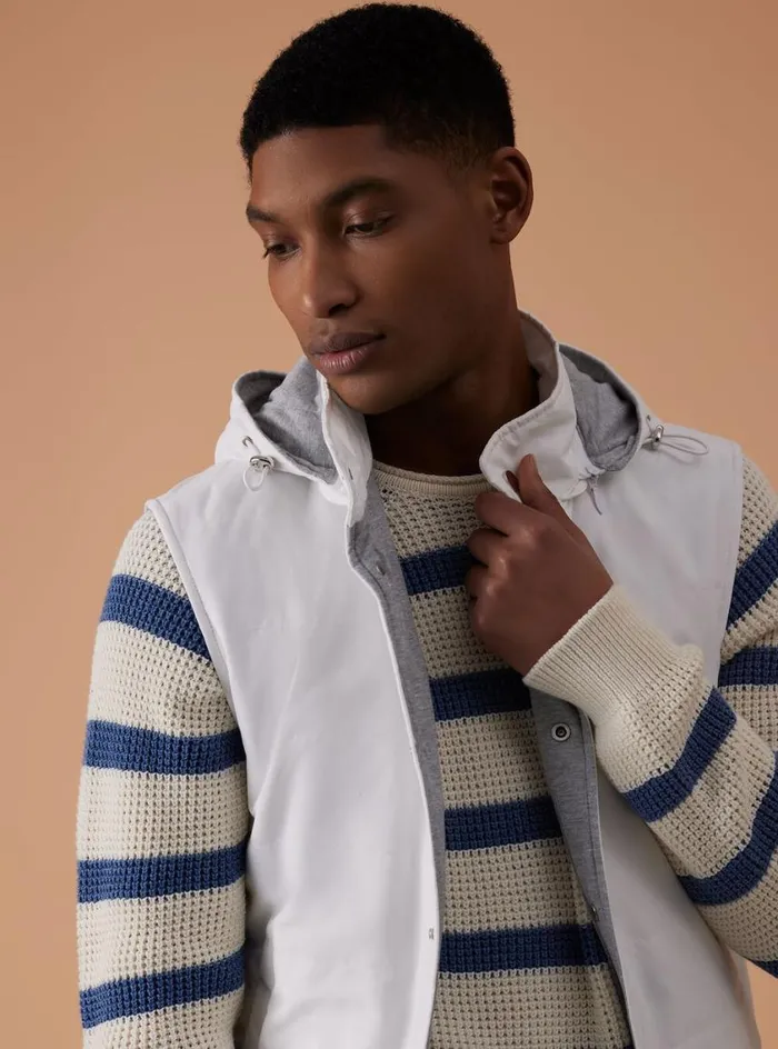 Men Paul Stuart Outerwear Belsetta Vest With Removable Hood White