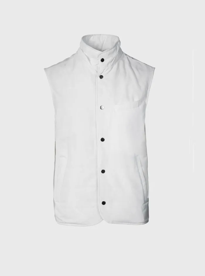 Men Paul Stuart Outerwear Belsetta Vest With Removable Hood White