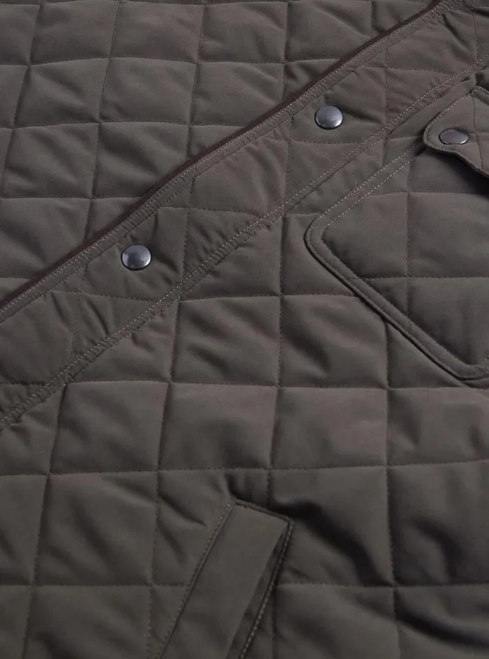 Men Paul Stuart Outerwear Diamond Quilted Vest Olive