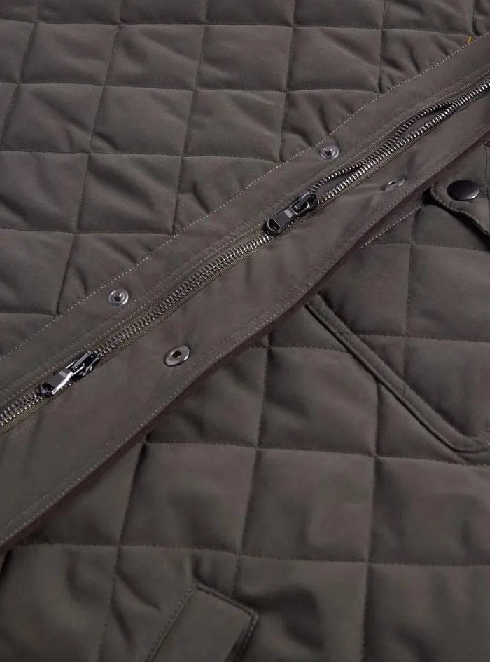 Men Paul Stuart Outerwear Diamond Quilted Vest Olive