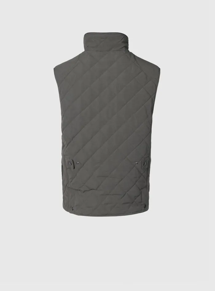 Men Paul Stuart Outerwear Diamond Quilted Vest Olive