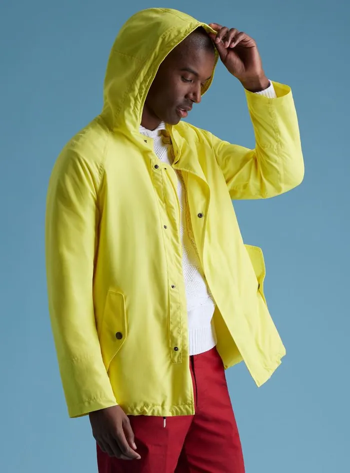 Men Paul Stuart Outerwear Hooded Parka Yellow