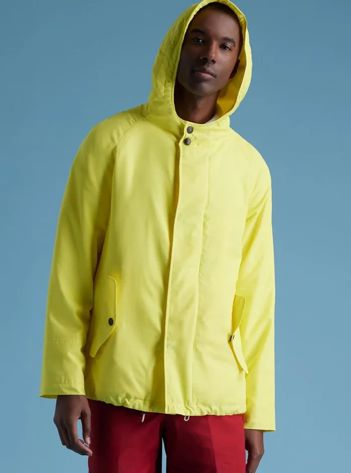 Men Paul Stuart Outerwear Hooded Parka Yellow