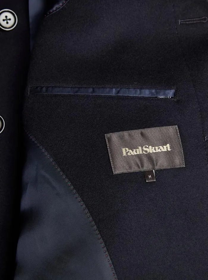 Men Paul Stuart Outerwear Super 180s Wool Raincoat Navy