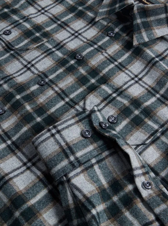 Men Paul Stuart Outerwear Wool Plaid Overshirt Grey