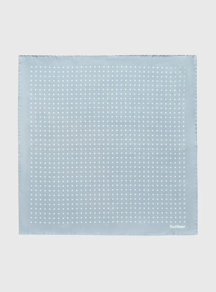 Men Paul Stuart Pocket Squares Printed Silk Dot Pocket Square Silver