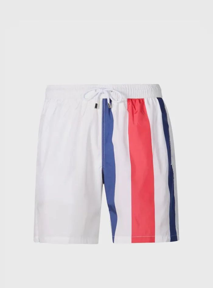 Men Paul Stuart Shorts and Swim Trunks Printed Flag Swim Shorts Navyred