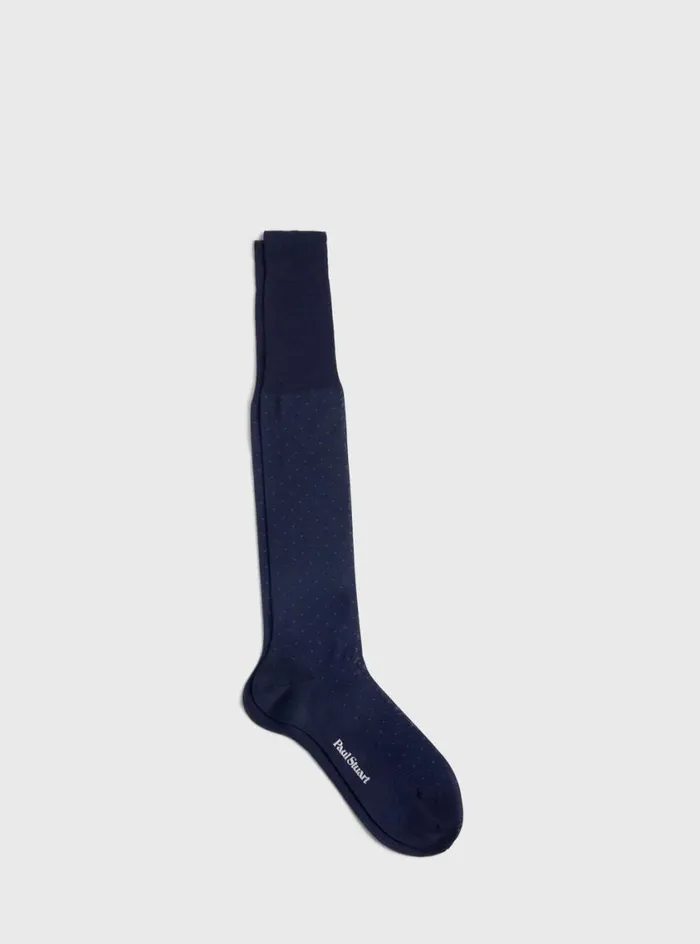 Men Paul Stuart Socks Cotton Birds Eye Sock Navy